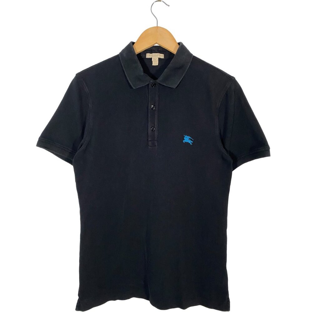 Burberry Brit Knight Logo Short Sleeve Pique Polo Shirt Black men's size Medium